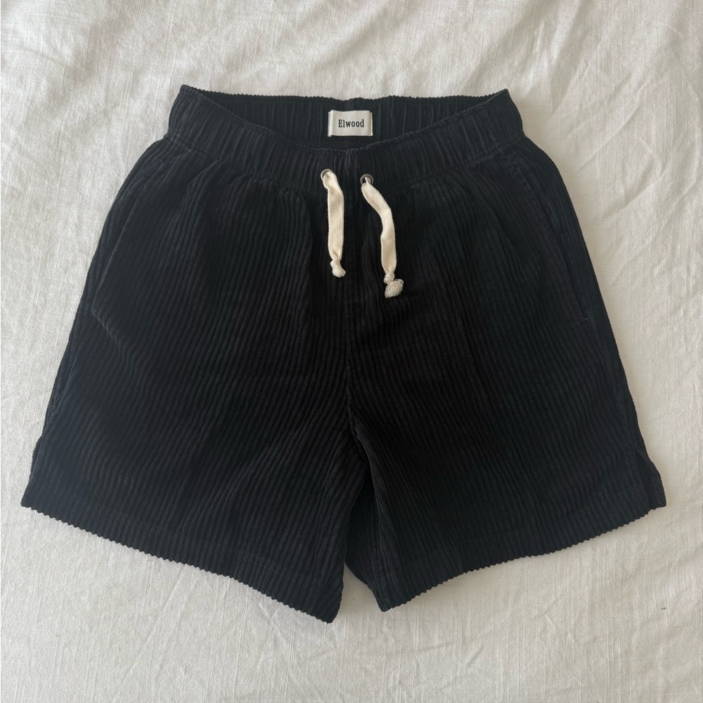 Elwood Black Corduroy Shorts- Small